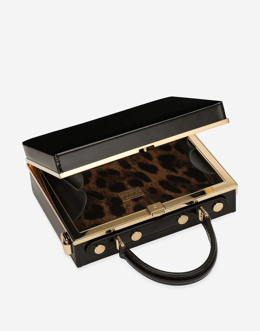 DOLCE &amp; GABBANA PATENT LEATHER BOX BAG