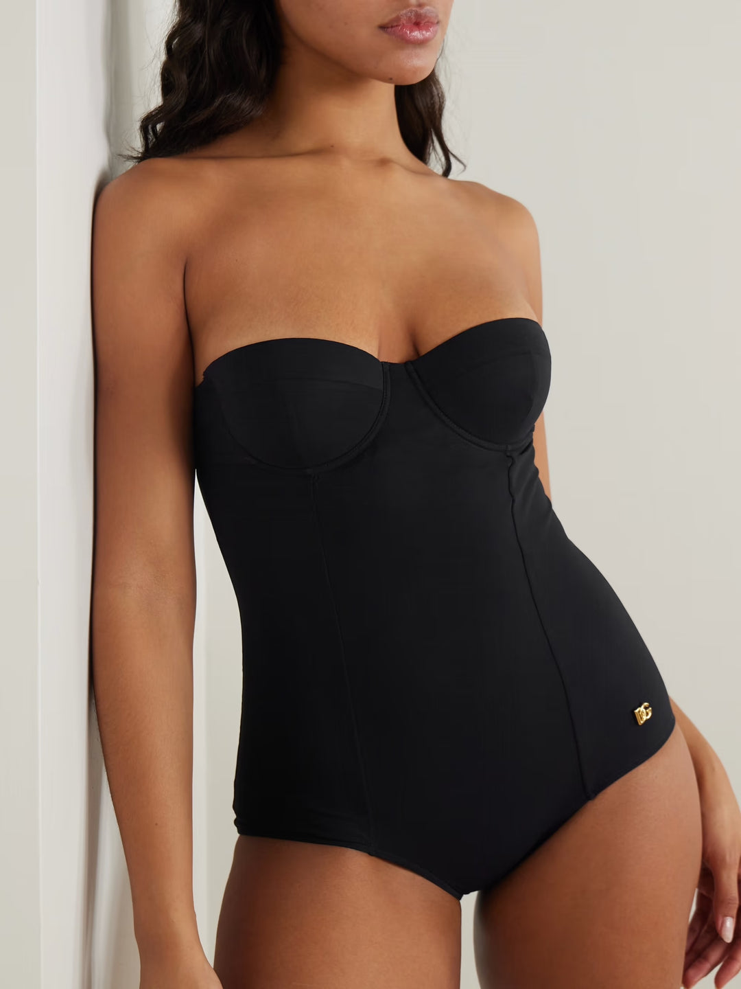 DOLCE &amp; GABBANA CUTOUT UNDERWIRED ONE-PIECE SWIMSUIT