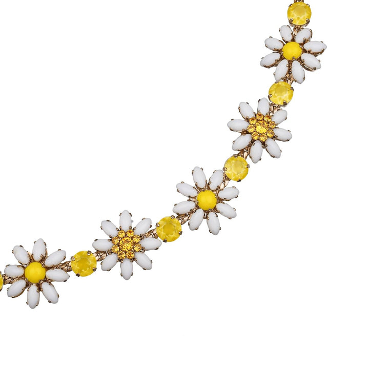 DOLCE &amp; GABBANA DAISY CRYSTAL CHAIN LEATHER BELT