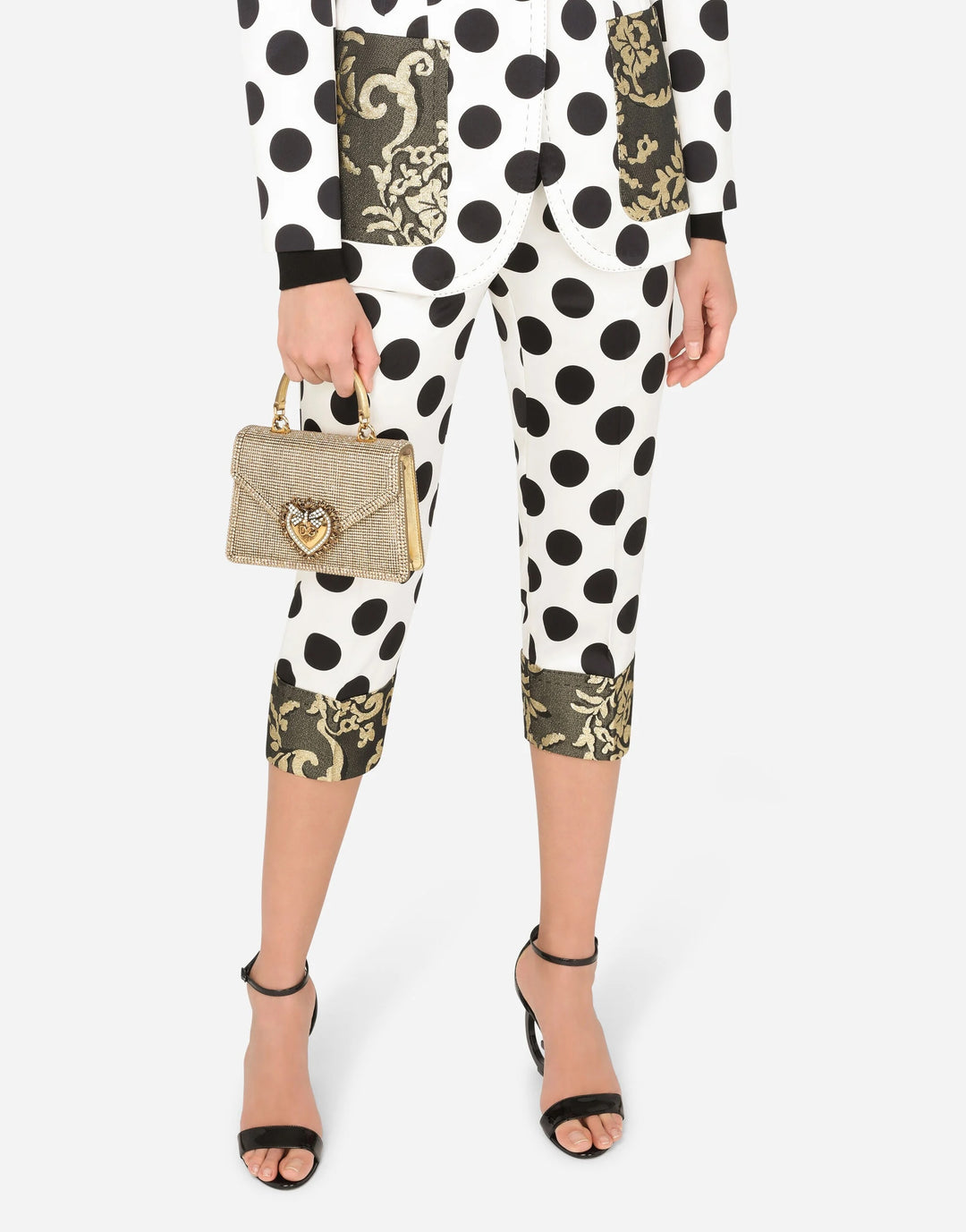 DOLCE &amp; GABBANA DEVOTION RHINESTONE CHAIN BAG