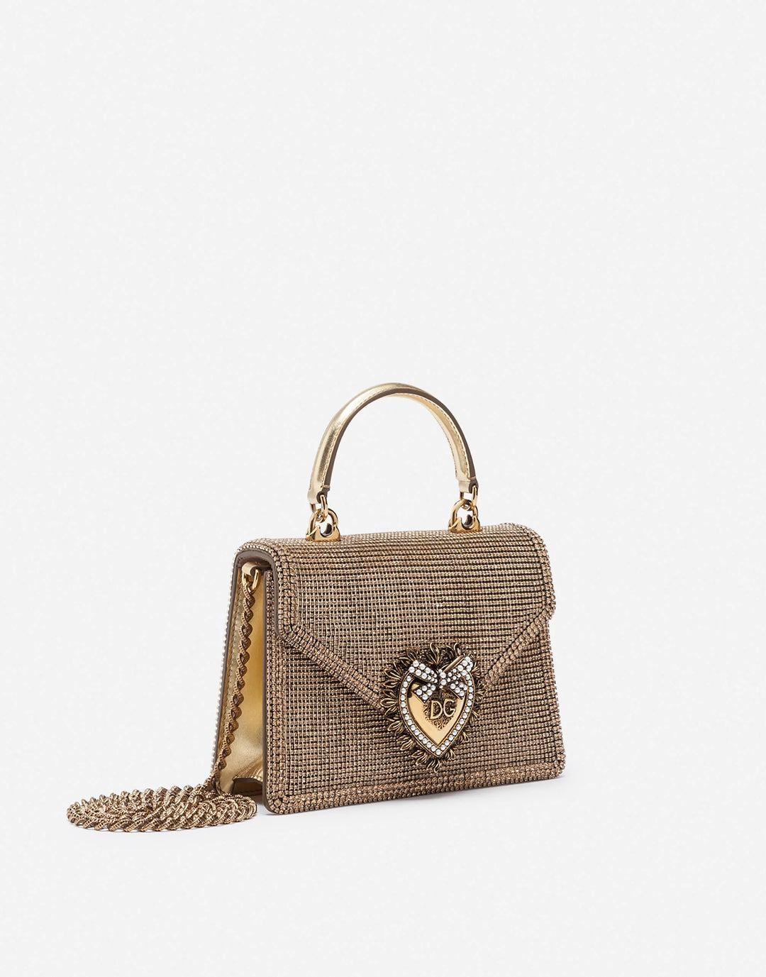 DOLCE &amp; GABBANA DEVOTION RHINESTONE CHAIN BAG