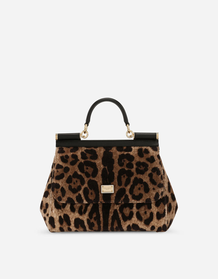 D &amp; G LEOPARD PRINT TWO WAY LARGE MISS SCILIY BAG