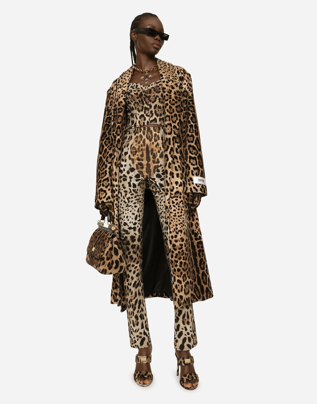 D &amp; G LEOPARD PRINT TWO WAY LARGE MISS SCILIY BAG