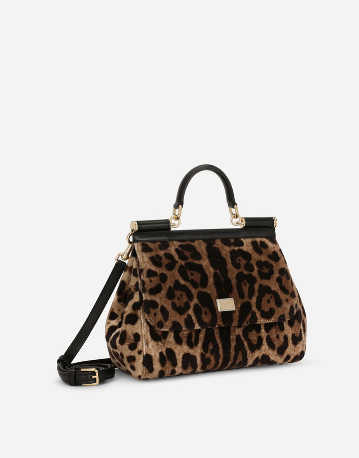 D &amp; G LEOPARD PRINT TWO WAY LARGE MISS SCILIY BAG