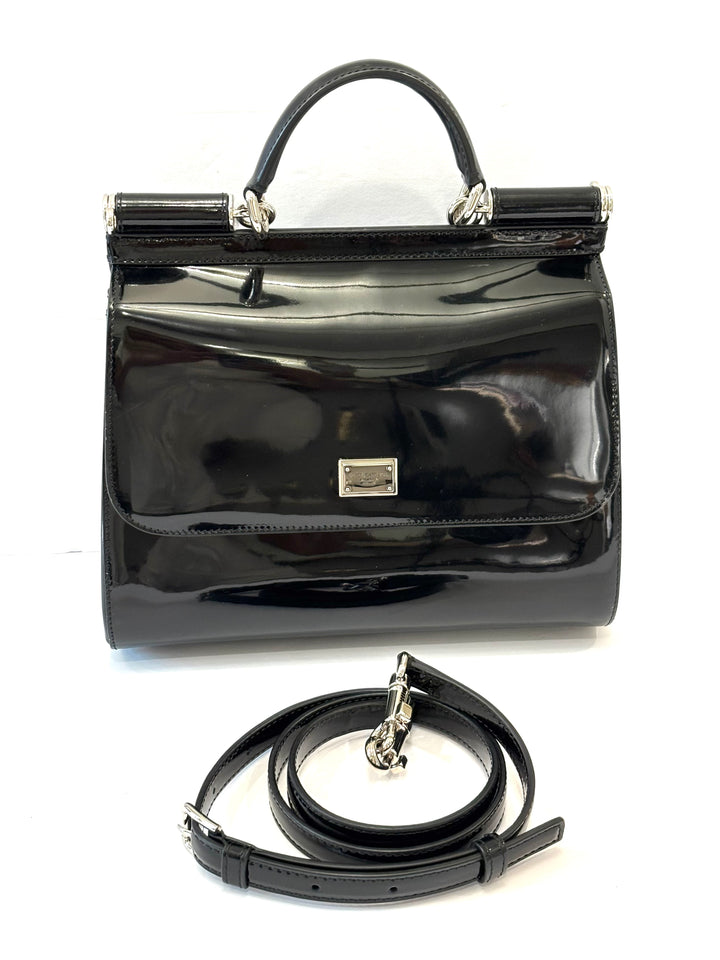 D &amp; G POLISHED CALFSKIN LARGE SICILY BAG