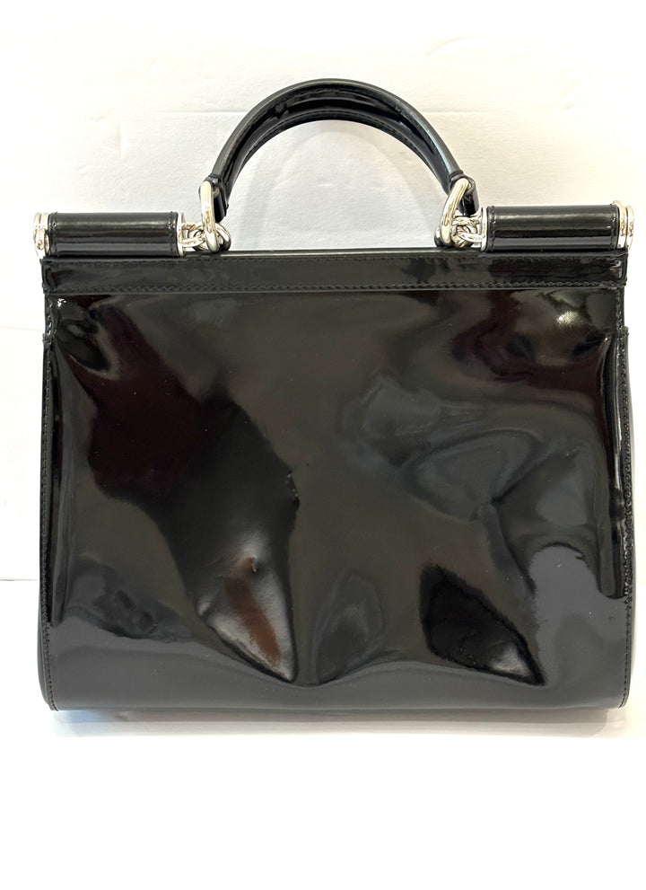 D &amp; G POLISHED CALFSKIN LARGE SICILY BAG
