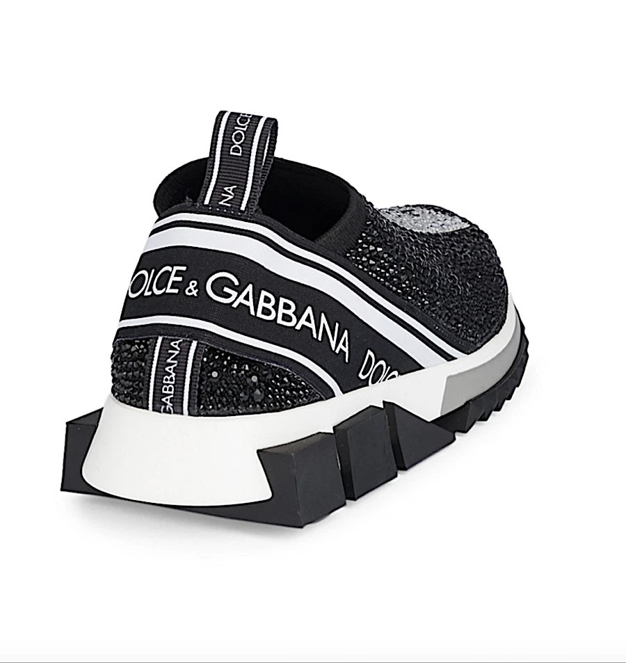 DOLCE &amp; GABBANA SORRENTO CRYSTAL SLIP ON SNEAKERS