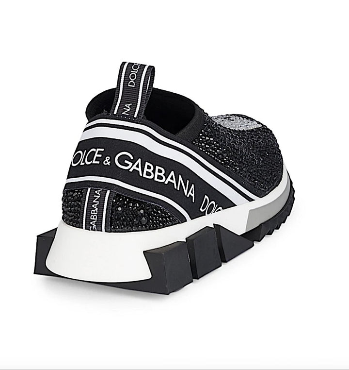 DOLCE &amp; GABBANA SORRENTO CRYSTAL SLIP ON SNEAKERS