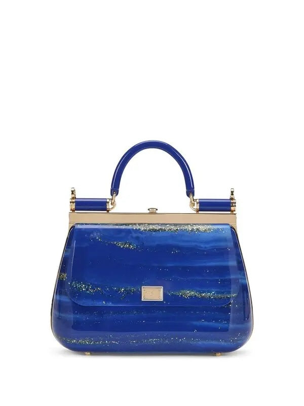 DOLCE &amp; GABBANA ACRYLIC GLASS SICILY BOX BAG
