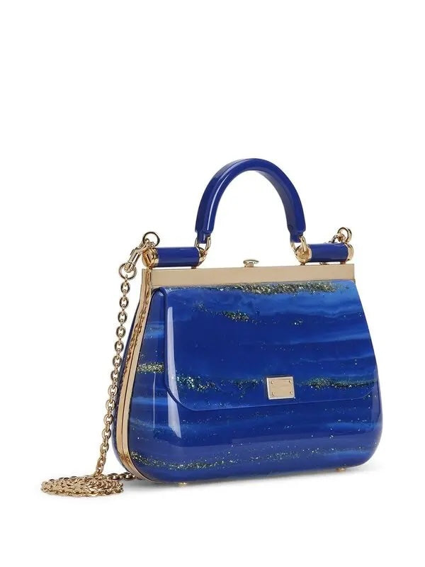 DOLCE &amp; GABBANA ACRYLIC GLASS SICILY BOX BAG