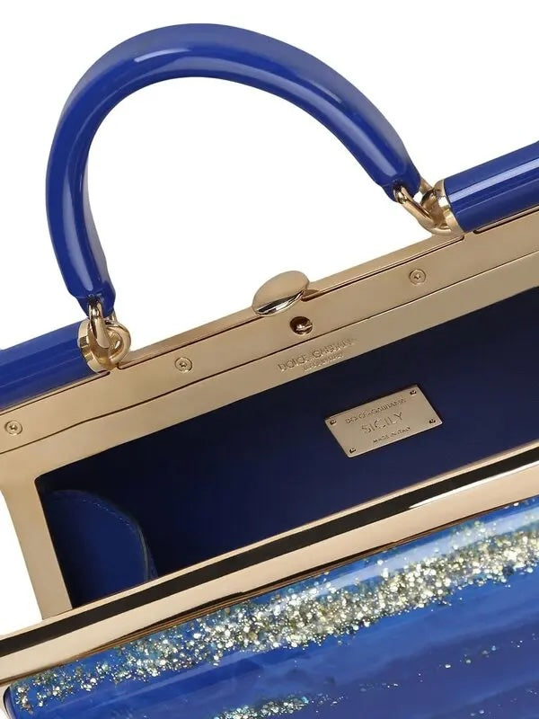 DOLCE &amp; GABBANA ACRYLIC GLASS SICILY BOX BAG