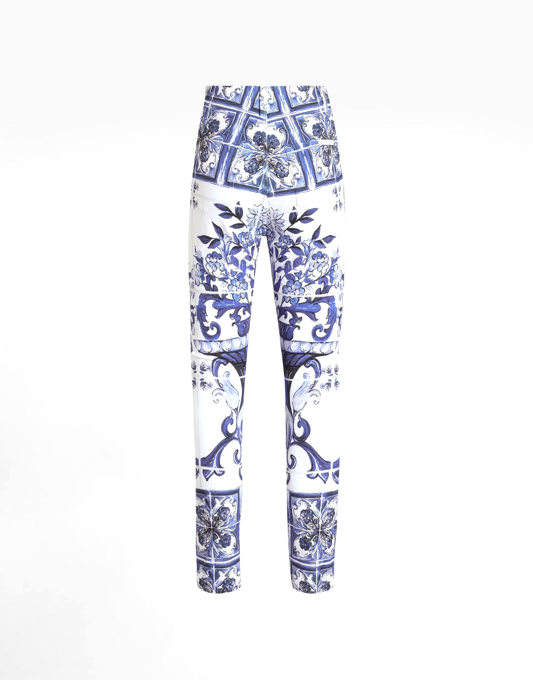 DOLCE &amp; GABBANA MAJOLICA-PRINT HIGH-WAIST SKINNY JEANS