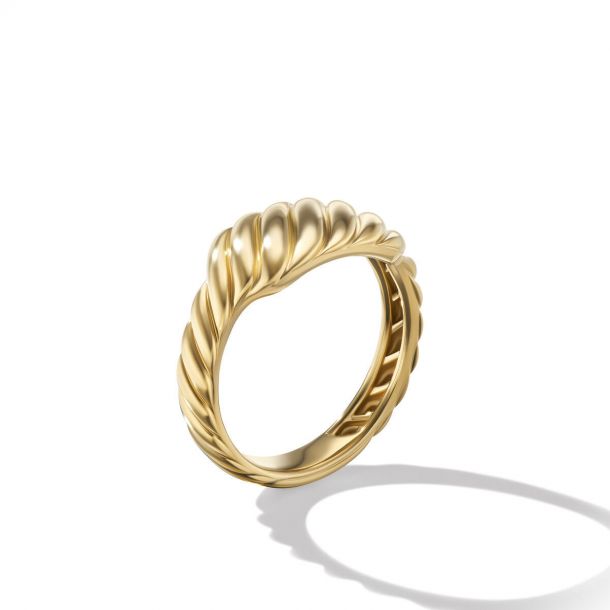 DAVID YURMAN 18K GOLD SCULPTED CABLE CONTOUR RING