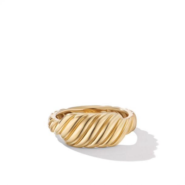 DAVID YURMAN 18K GOLD SCULPTED CABLE CONTOUR RING