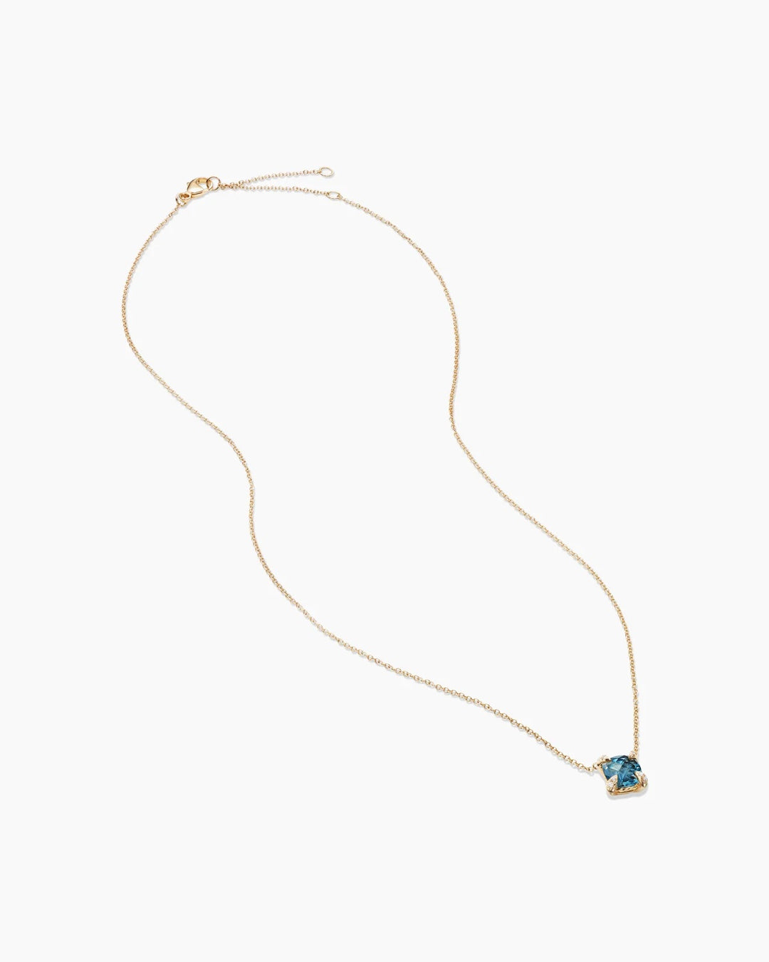 DAVID YURMAN 18K GOLD PETITE CHATELAINE® TOPAZ DIAMONDS PENDANT NECKLACE