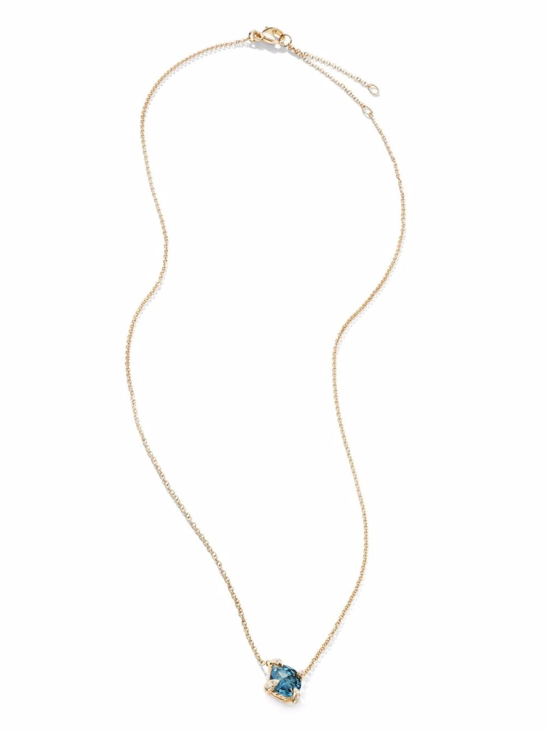 DAVID YURMAN 18K GOLD PETITE CHATELAINE® TOPAZ DIAMONDS PENDANT NECKLACE