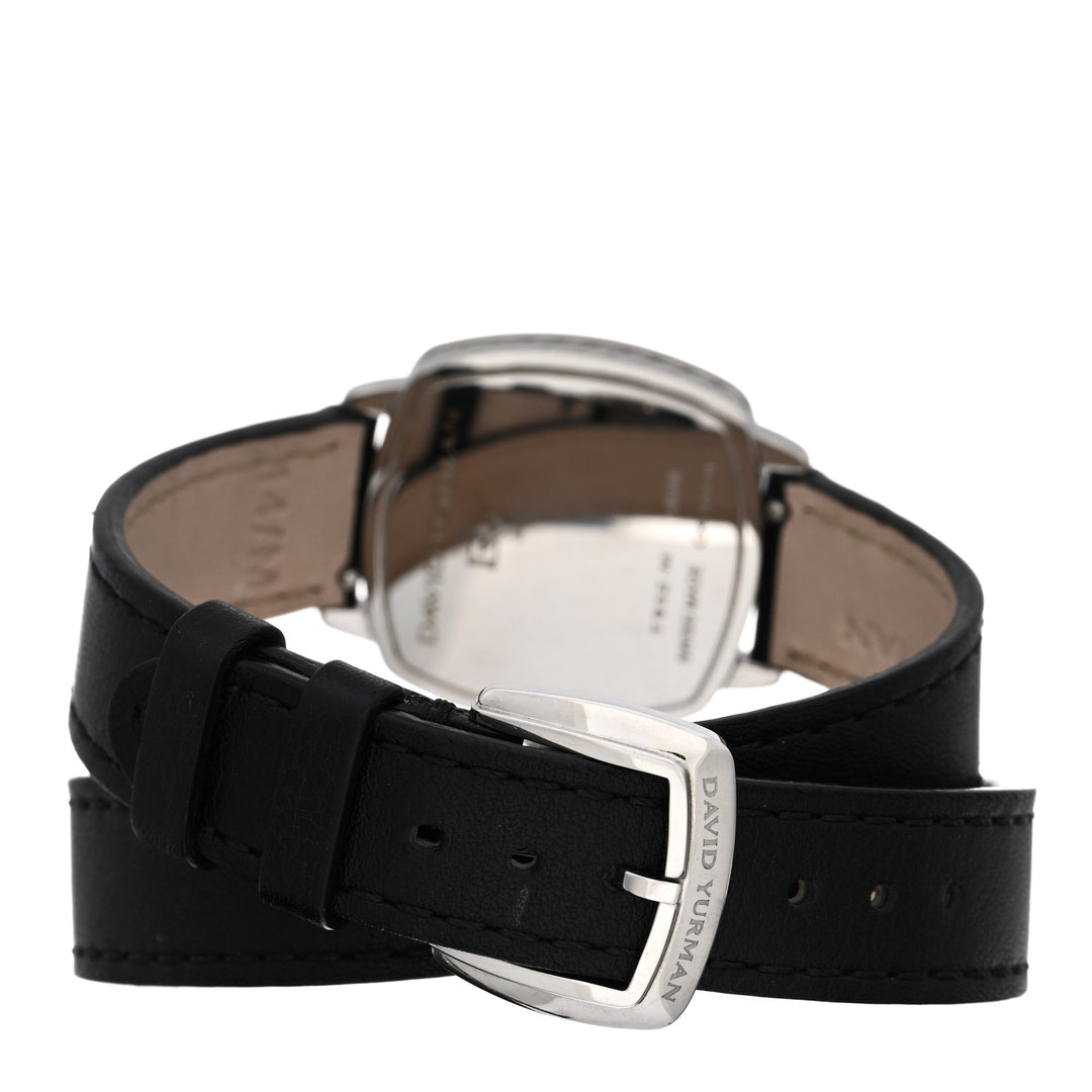 DAVID YURMAN ALBION LEATHER SWISS QUARTZ 27MM DIAMOND WATCH