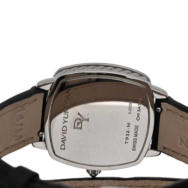 DAVID YURMAN ALBION LEATHER SWISS QUARTZ 27MM DIAMOND WATCH