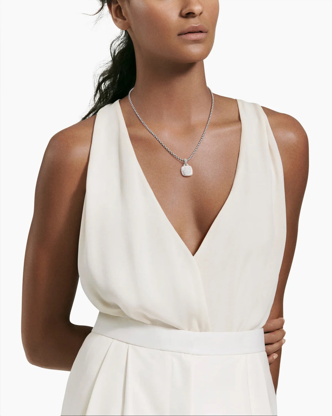 DAVID YURMAN ALBION® STERLING SILVER PAVE DIAMONDS PENDANT NECKLACE