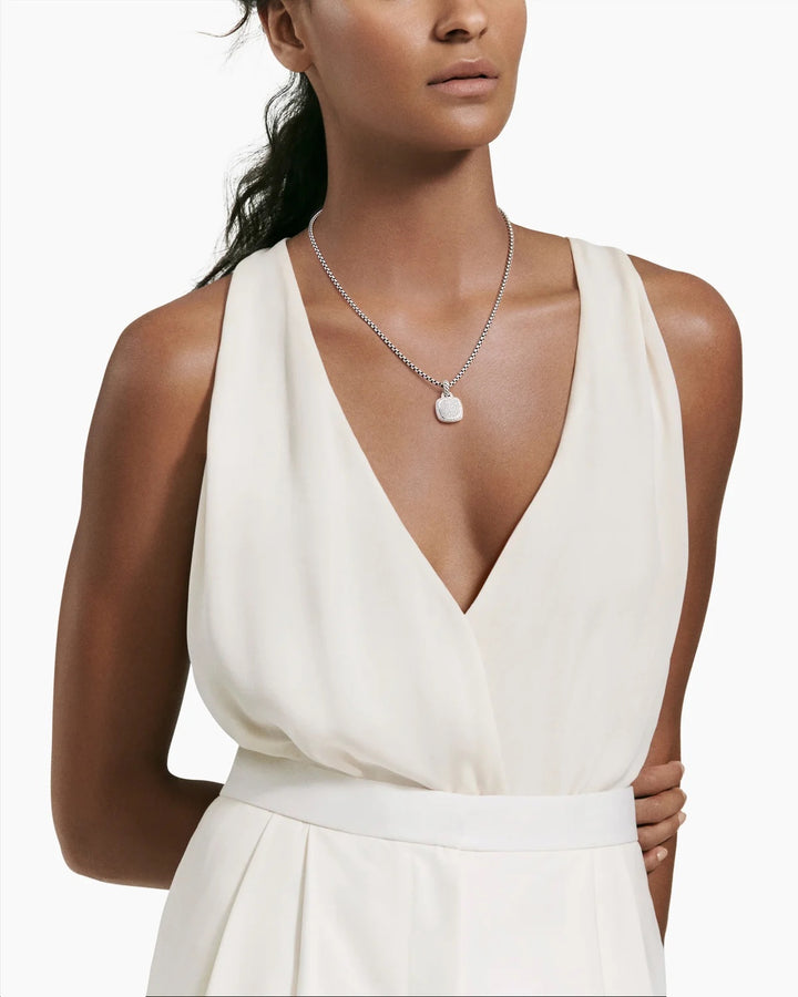 DAVID YURMAN ALBION® STERLING SILVER PAVE DIAMONDS PENDANT NECKLACE