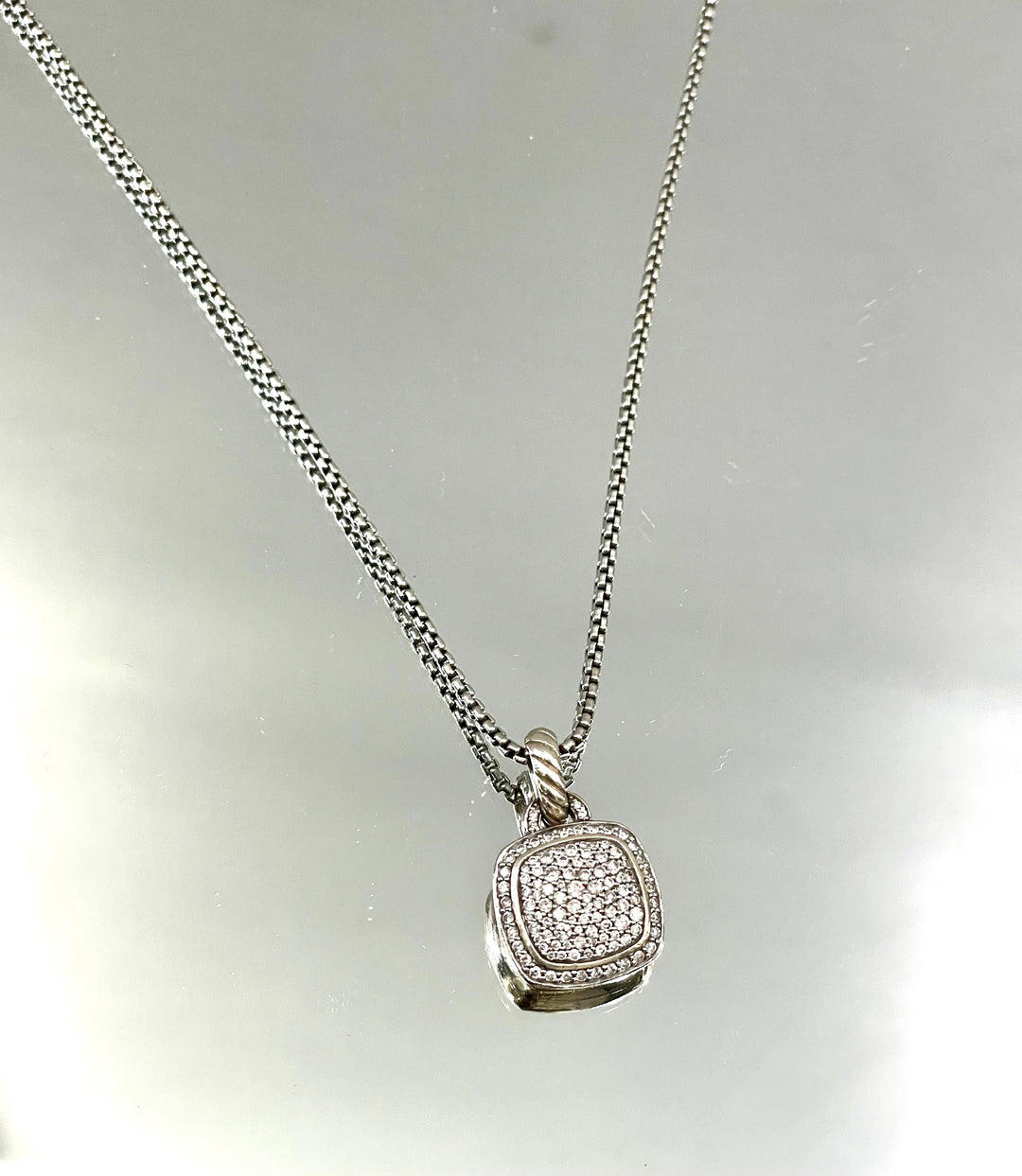 DAVID YURMAN ALBION® STERLING SILVER PAVE DIAMONDS PENDANT NECKLACE