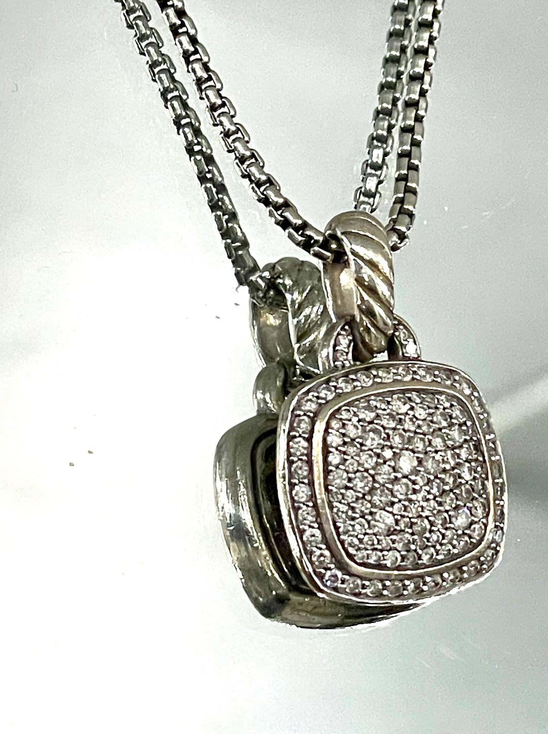 DAVID YURMAN ALBION® STERLING SILVER PAVE DIAMONDS PENDANT NECKLACE