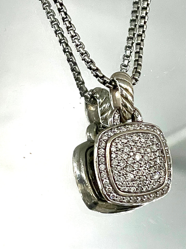 DAVID YURMAN ALBION® STERLING SILVER PAVE DIAMONDS PENDANT NECKLACE