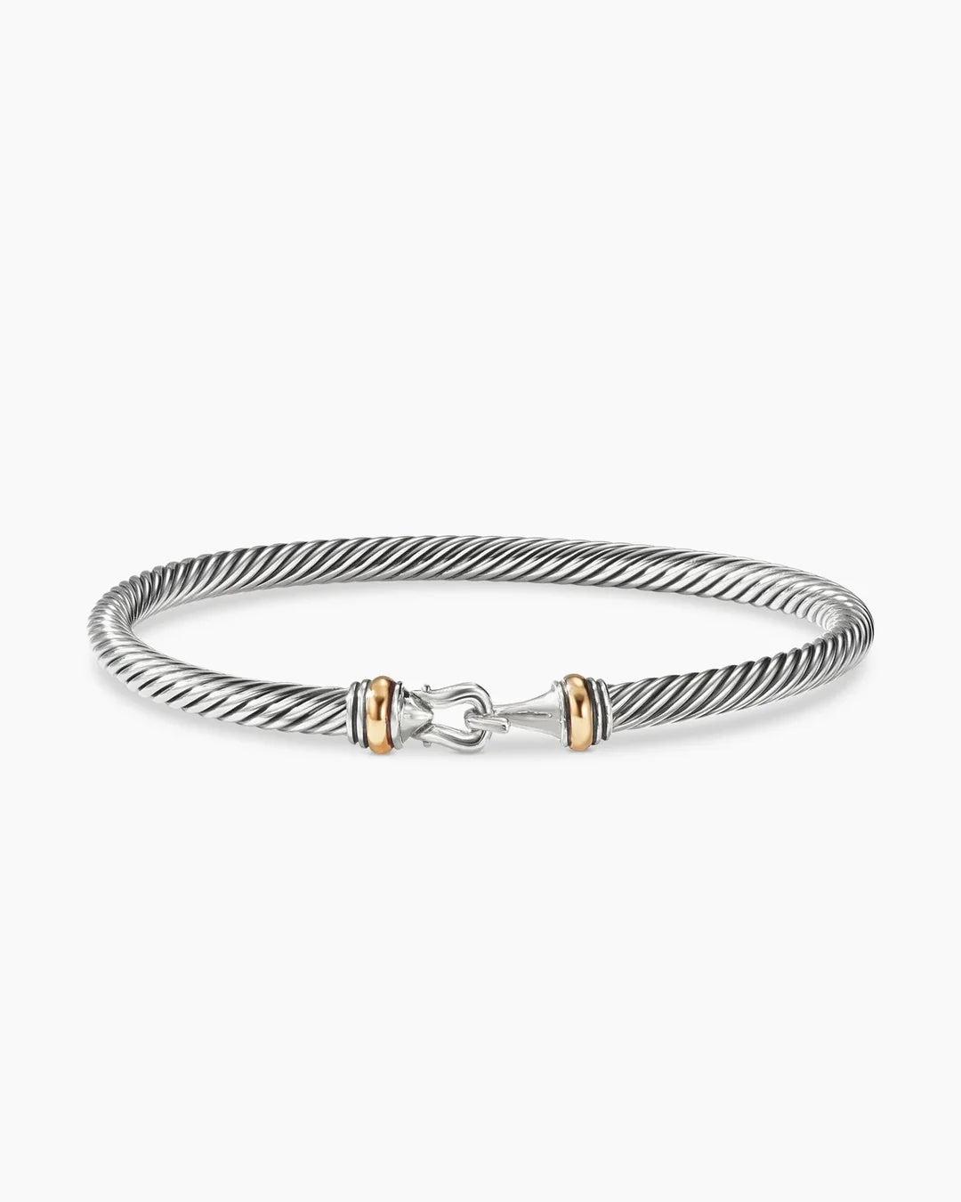 DAVID YURMAN STERLING SILVER 18K GOLD BUCKLE CLASSIC CABLE BRACELET