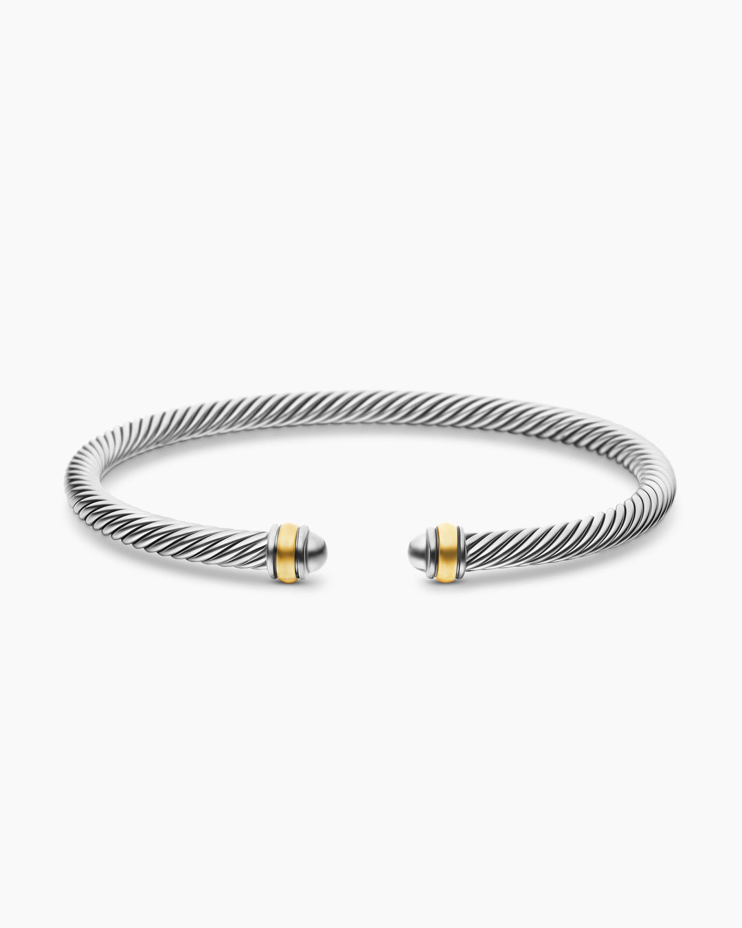 DAVID YURMAN CABLE CLASSIC STERLING SILVER 18K GOLD 4MM BRACELET