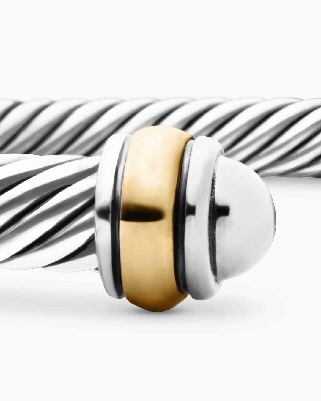 DAVID YURMAN CABLE CLASSIC STERLING SILVER 18K GOLD 4MM BRACELET