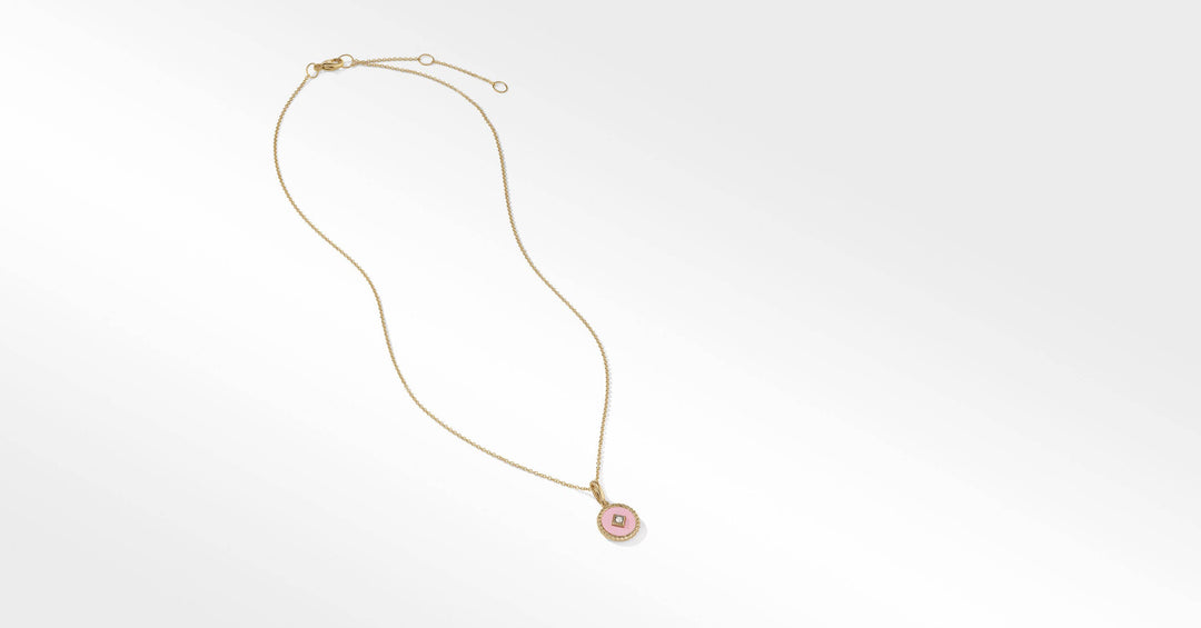 DAVID YURMAN CABLE COLLECTIBLES 18K YELLOW GOLD &amp; DIAMOND PENDANT NECKLACE