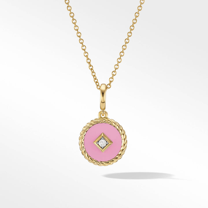 DAVID YURMAN CABLE COLLECTIBLES 18K YELLOW GOLD &amp; DIAMOND PENDANT NECKLACE
