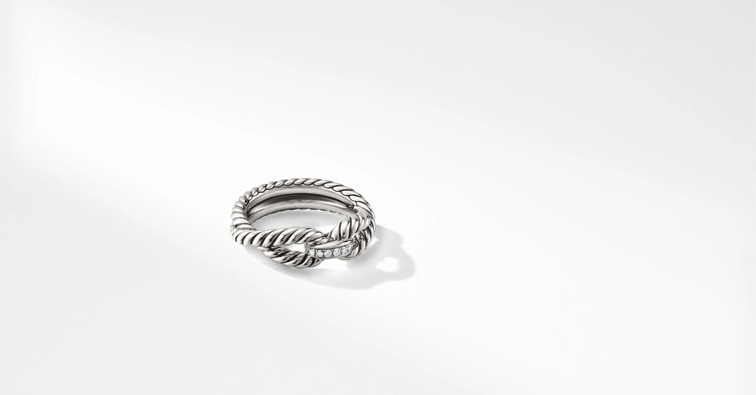 DAVID YURMAN CABLE LOOP RING WITH PAVE DIAMONDS