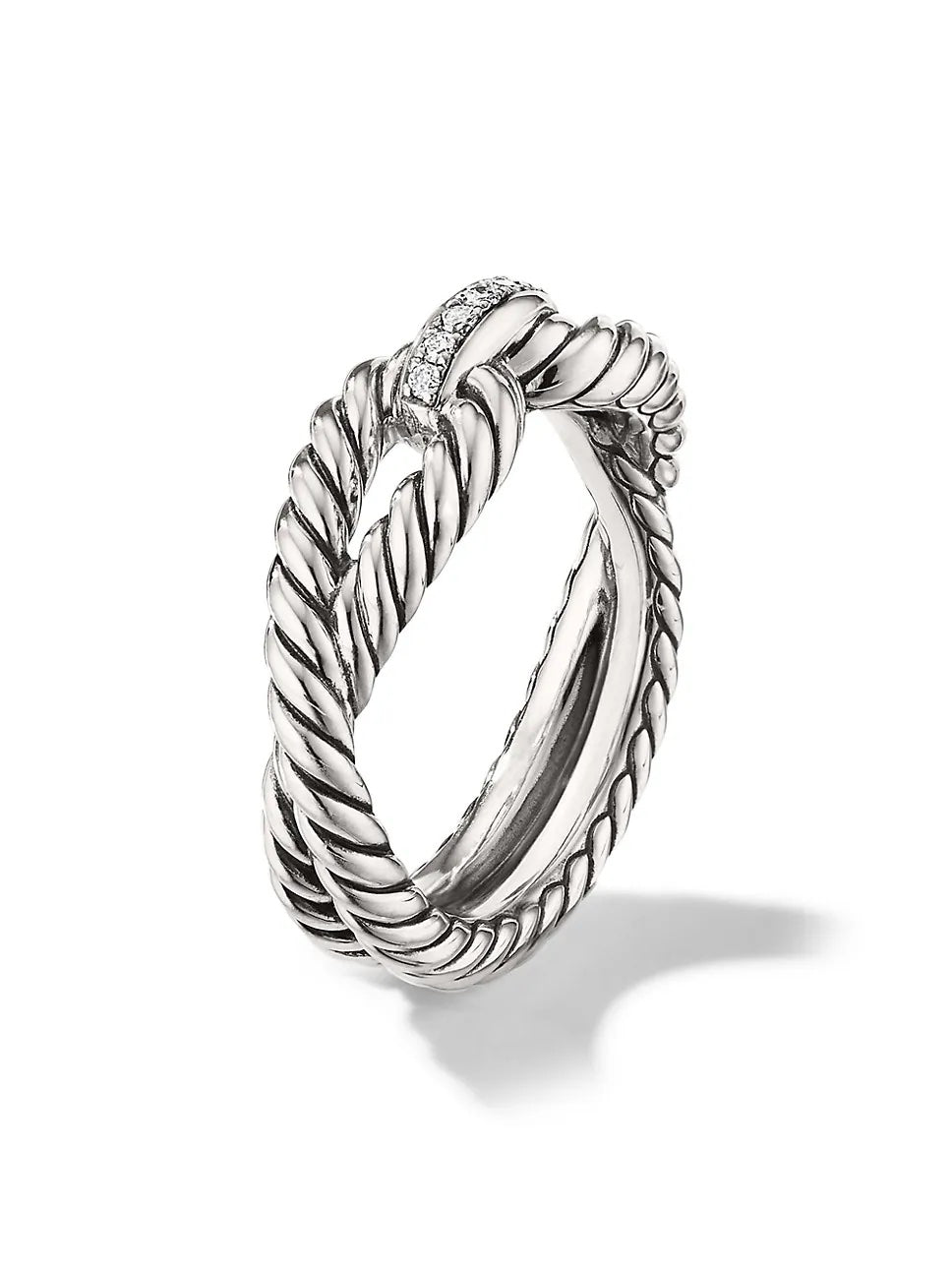 DAVID YURMAN CABLE LOOP RING WITH PAVE DIAMONDS