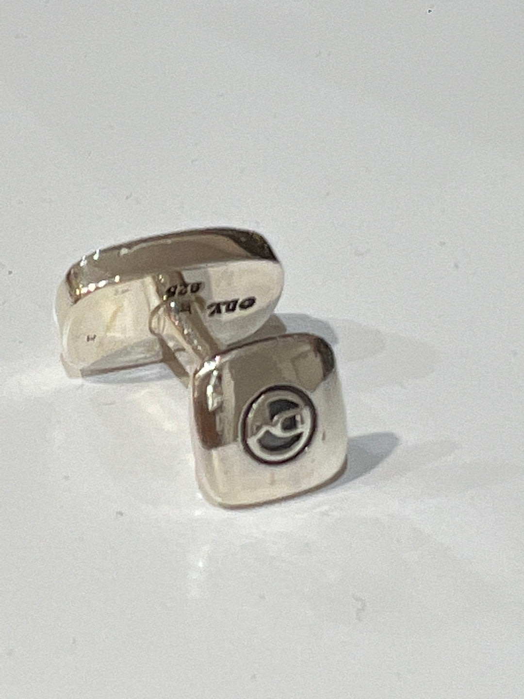 DAVID YURMAN STERLING SILVER PAVE WHITE DIAMONDS CUFFLINKS