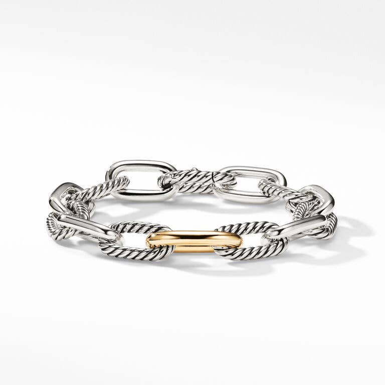 DAVID YURMAN MADISON® STERLING SILVER &amp; 18K GOLD CHAIN BRACELET