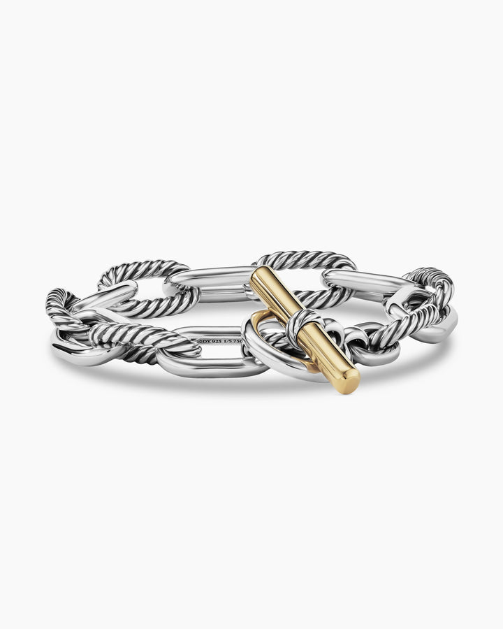 DAVID YURMAN DY MADISON® TOGGLE STERLING SILVER 18K GOLD CHAIN BRACELET