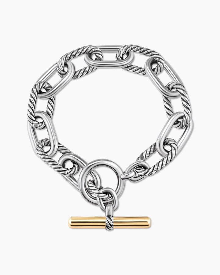 DAVID YURMAN DY MADISON® TOGGLE STERLING SILVER 18K GOLD CHAIN BRACELET
