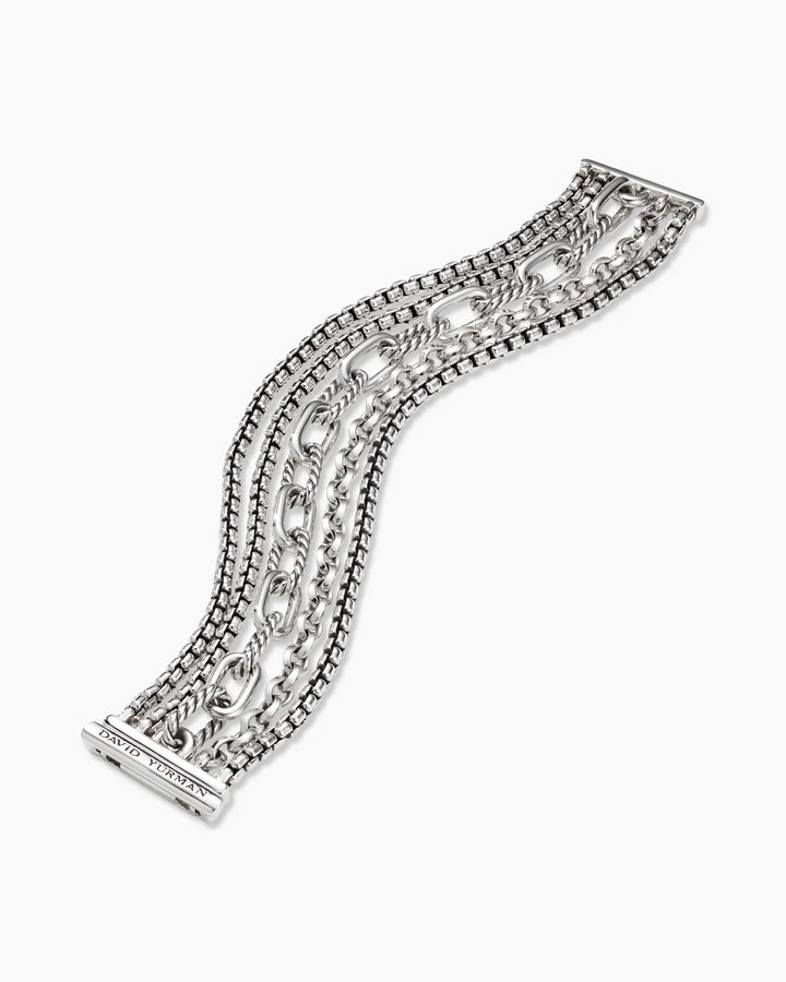 DAVID YURMAN STERLING SILVER MULTI ROW CHAIN BRACELET