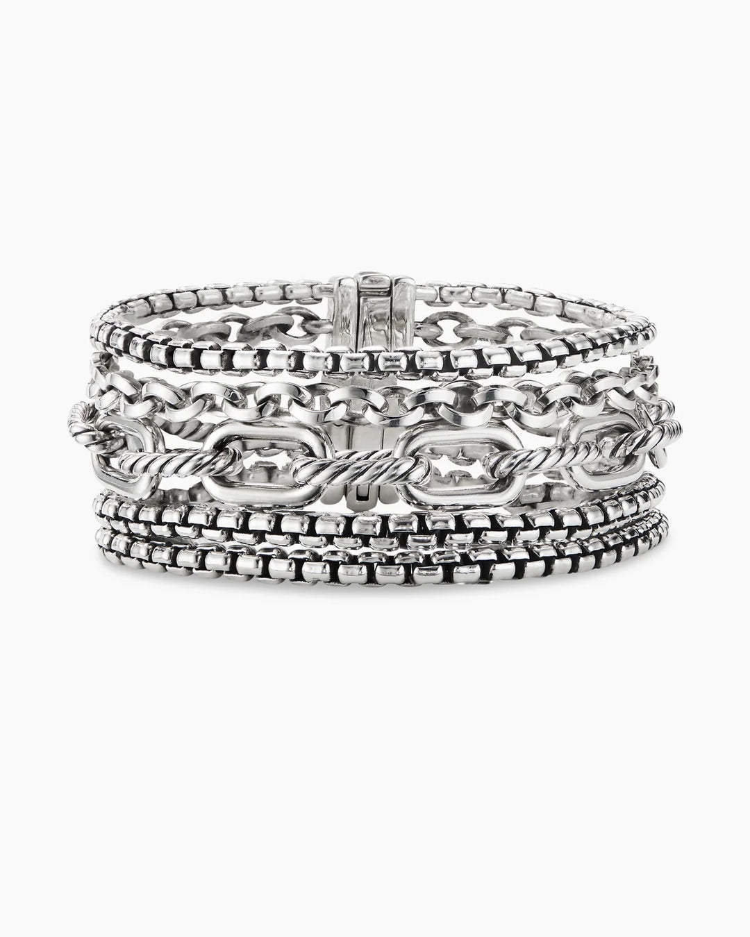 DAVID YURMAN STERLING SILVER MULTI ROW CHAIN BRACELET