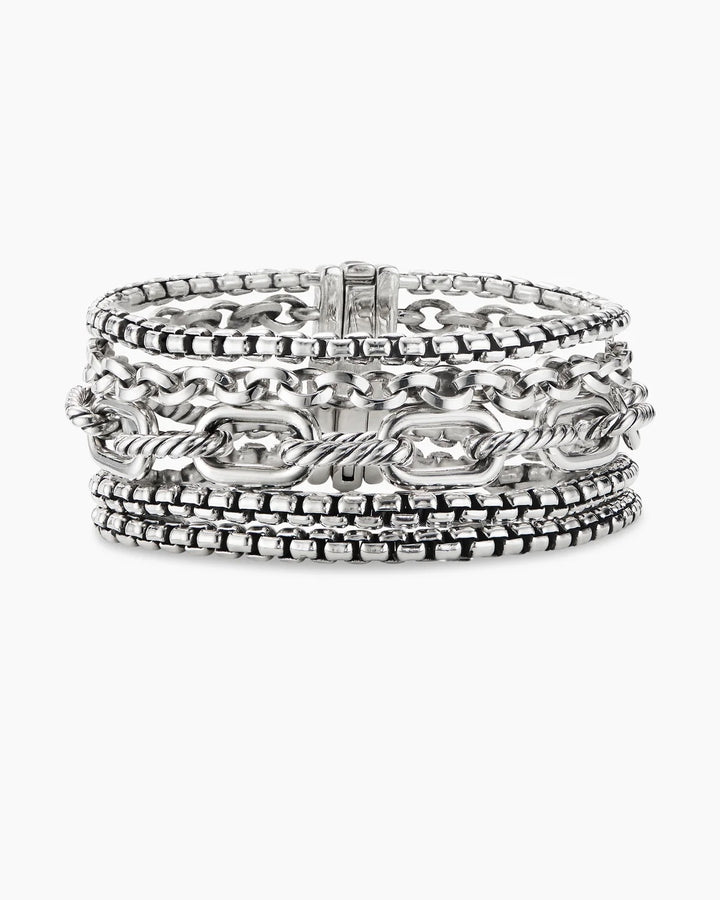 DAVID YURMAN STERLING SILVER MULTI ROW CHAIN BRACELET