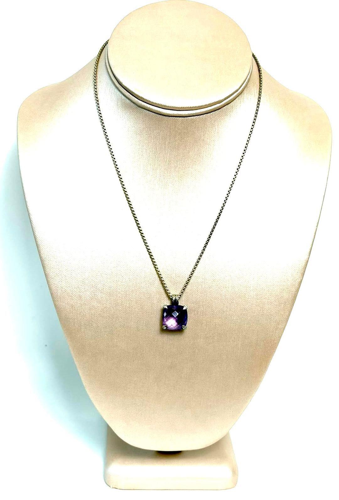 DAVID YURMAN CHATELAINE AMETHYST PAVÉ DIAMOND STERLING SILVER NECKLACE