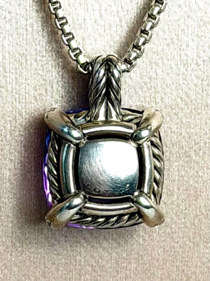 DAVID YURMAN CHATELAINE AMETHYST PAVÉ DIAMOND STERLING SILVER NECKLACE