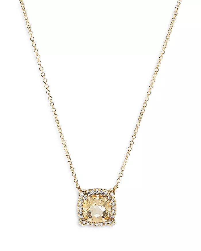 DAVID YURMAN PETITE CHÂTELAINE® CHAMPAGNE CITRINE DIAMOND 18K YELLOW GOLD NECKLACE