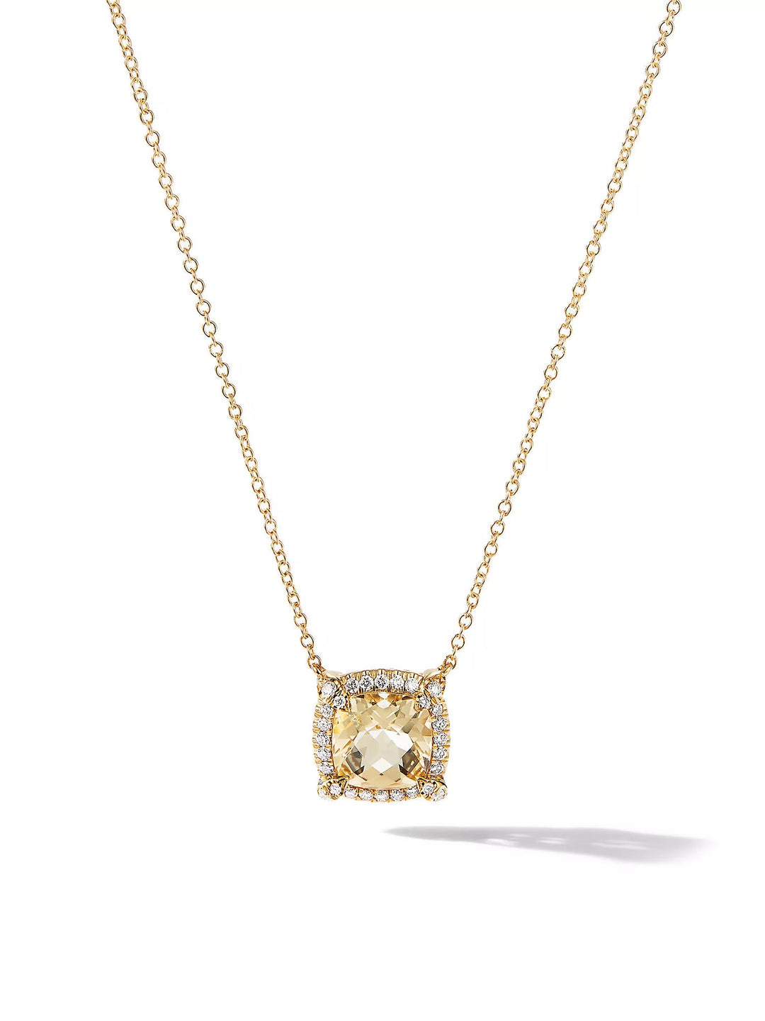 DAVID YURMAN PETITE CHÂTELAINE® CHAMPAGNE CITRINE DIAMOND 18K YELLOW GOLD NECKLACE