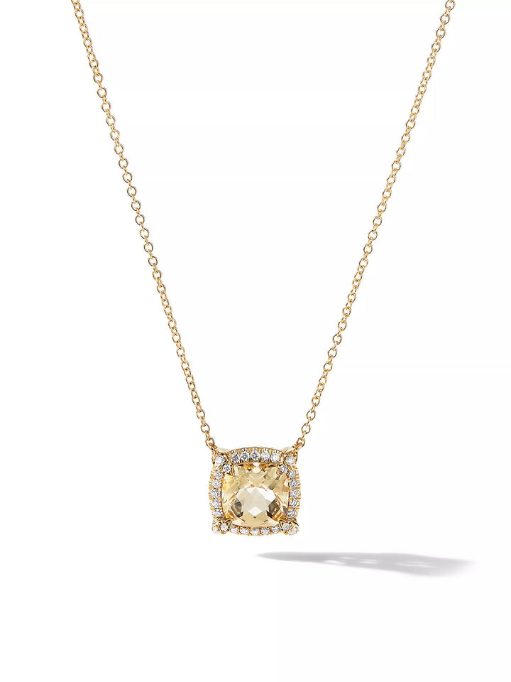 DAVID YURMAN PETITE CHÂTELAINE® CHAMPAGNE CITRINE DIAMOND 18K YELLOW GOLD NECKLACE