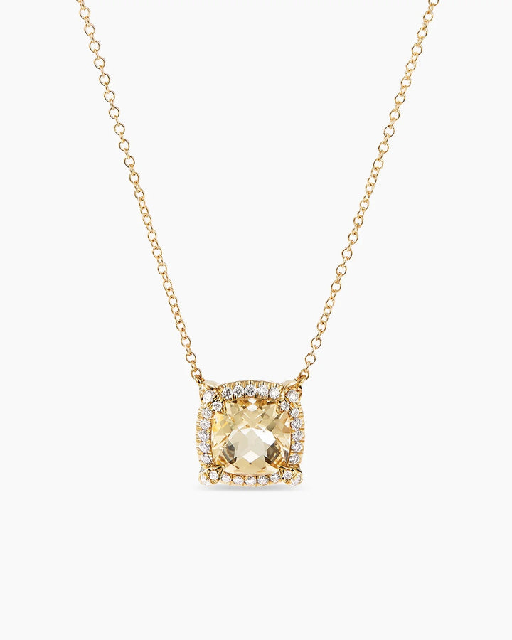 DAVID YURMAN PETITE CHÂTELAINE® CHAMPAGNE CITRINE DIAMOND 18K YELLOW GOLD NECKLACE