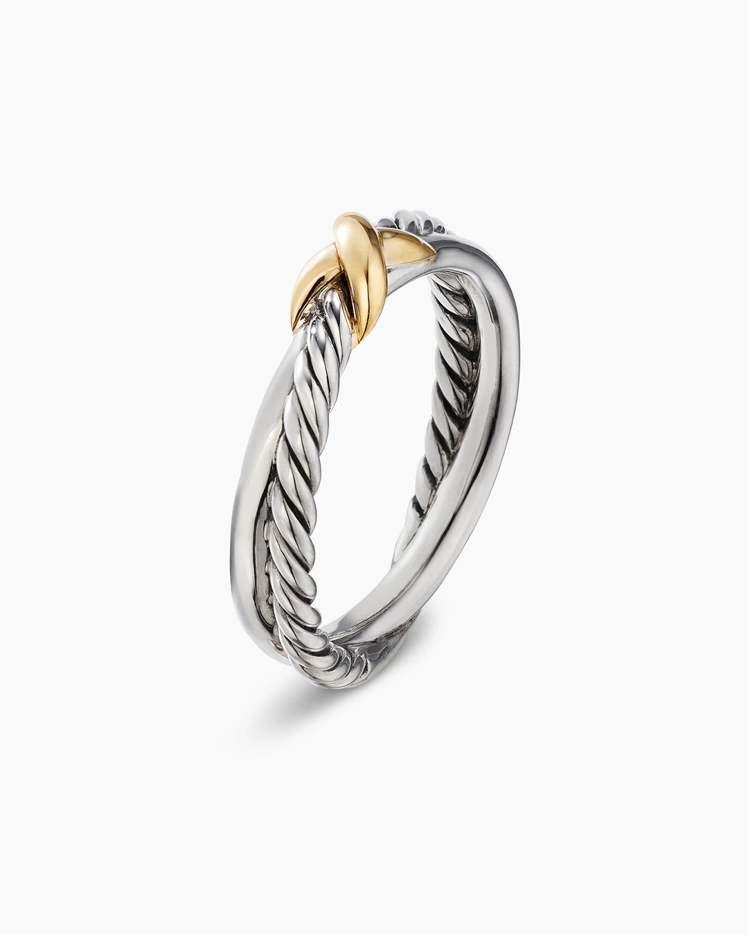 DAVID YURMAN PETITE X STERLING SILVER 18K GOLD RING