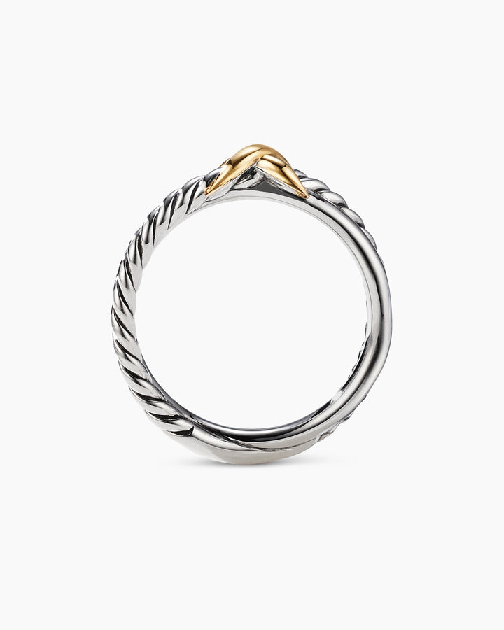 DAVID YURMAN PETITE X STERLING SILVER 18K GOLD RING