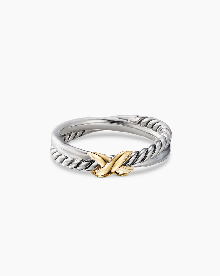DAVID YURMAN PETITE X STERLING SILVER 18K GOLD RING